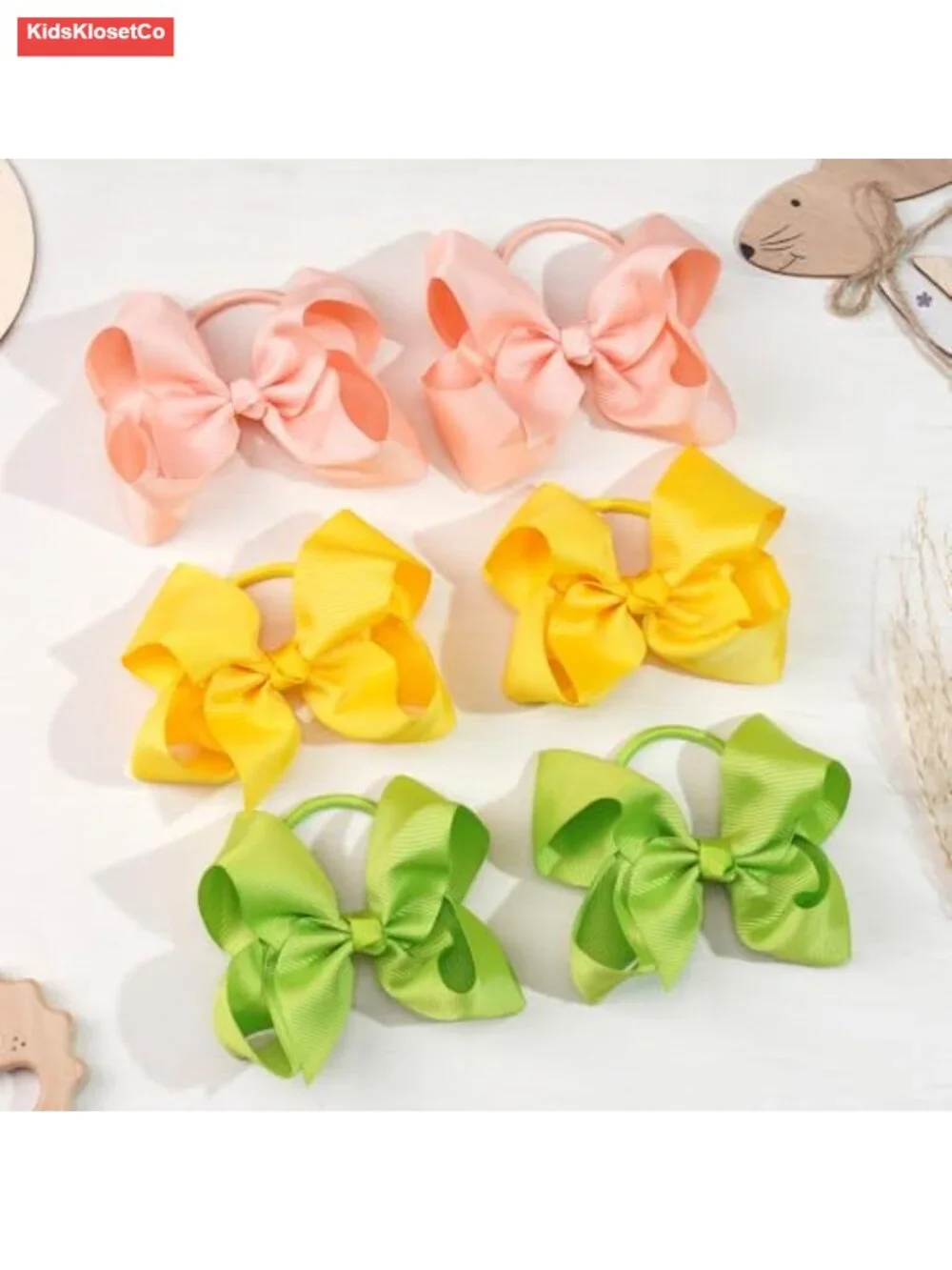 40pcs 4.5in Boutique Pops Hair Bows Elastic Hair Ties Grosgrain Ribbon Big
